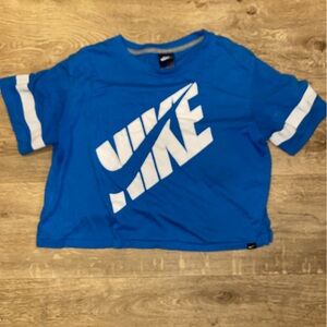 Nike Vibrant Blue CROP TOP with White Accents